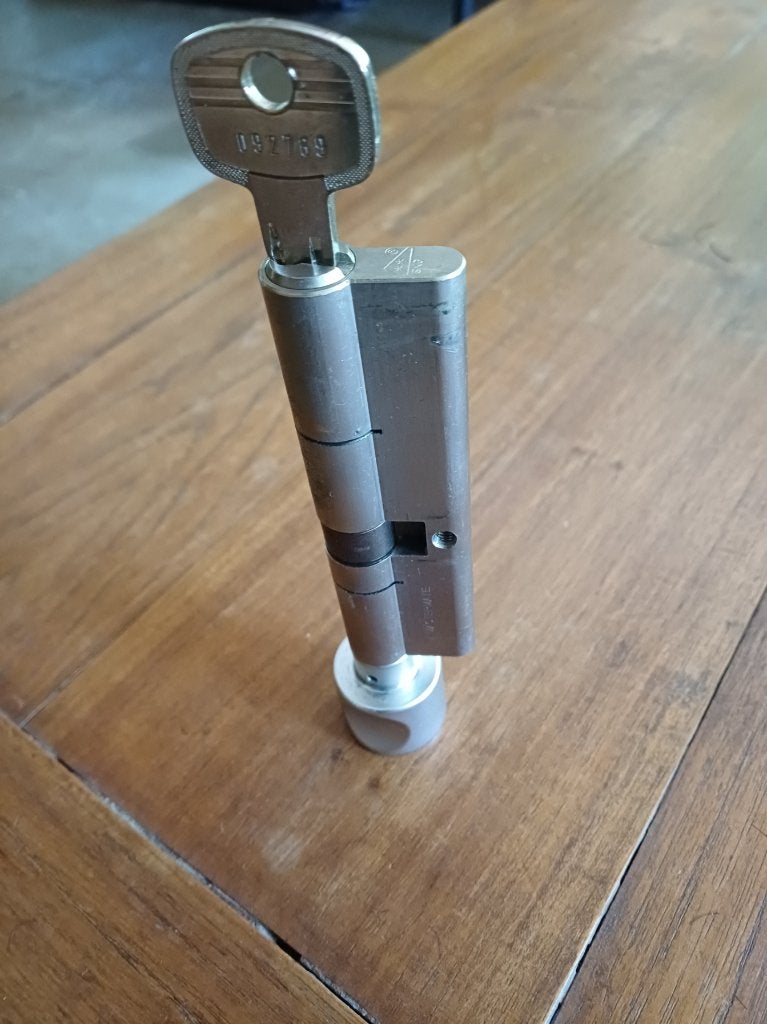 Cilinderslot met draaiknop, Ophalen, Gebruikt, Rvs, Slot