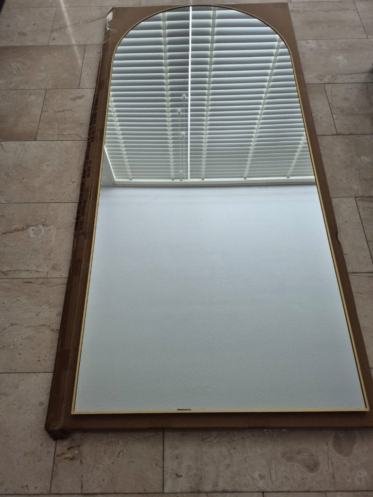 Japandi Boogspiegel Goud 180x80 Manzilon nieuw, Huis en Inrichting, Ophalen, Nieuw, 75 tot 100 cm, Overige vormen