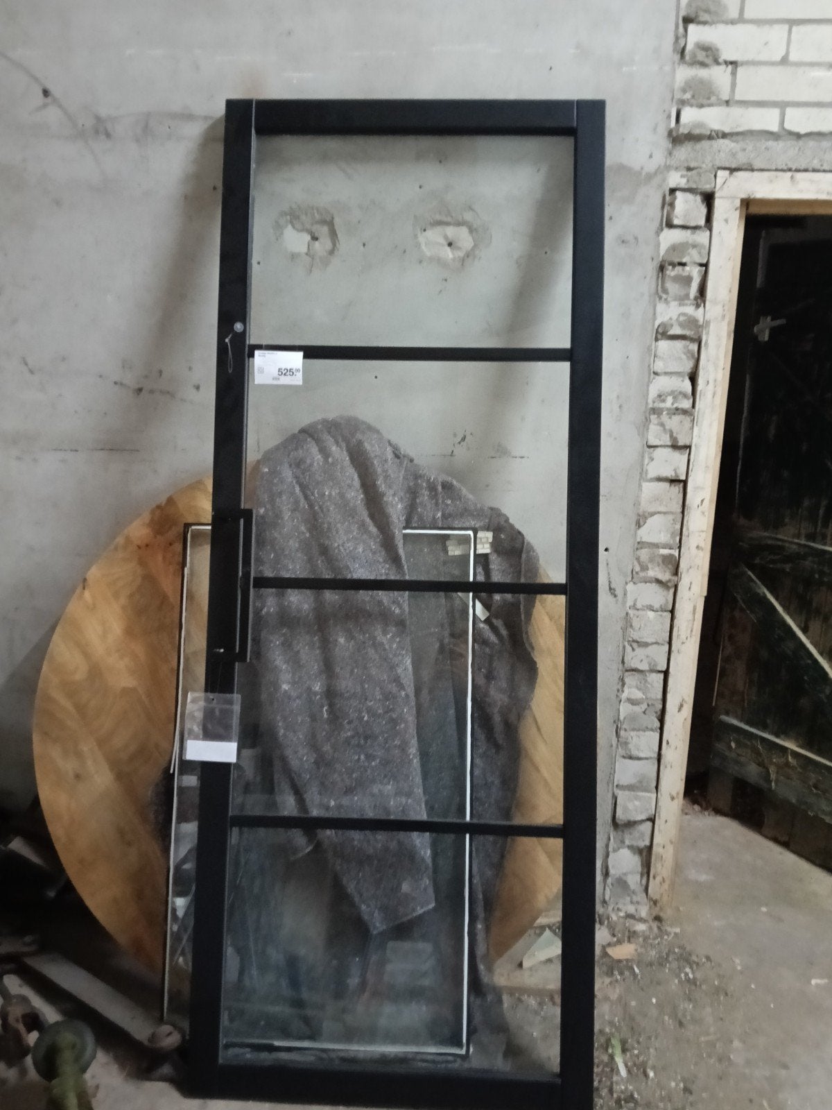 Zwarte houten binnendeur met glas, 83x211.5 cm, Doe-het-zelf en Verbouw, Deuren en Horren, Ophalen, 80 tot 100 cm, Binnendeur