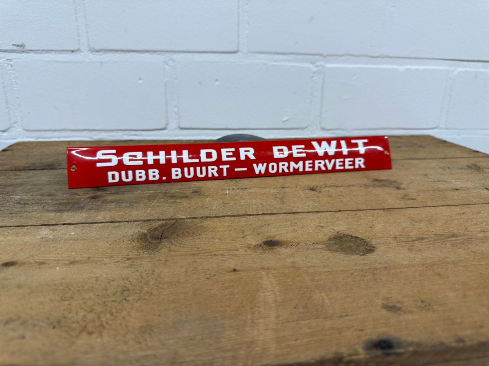 Oud emaille reclame bord de wit wormerveer schilder, Ophalen of Verzenden, Zo goed als nieuw, Reclamebord