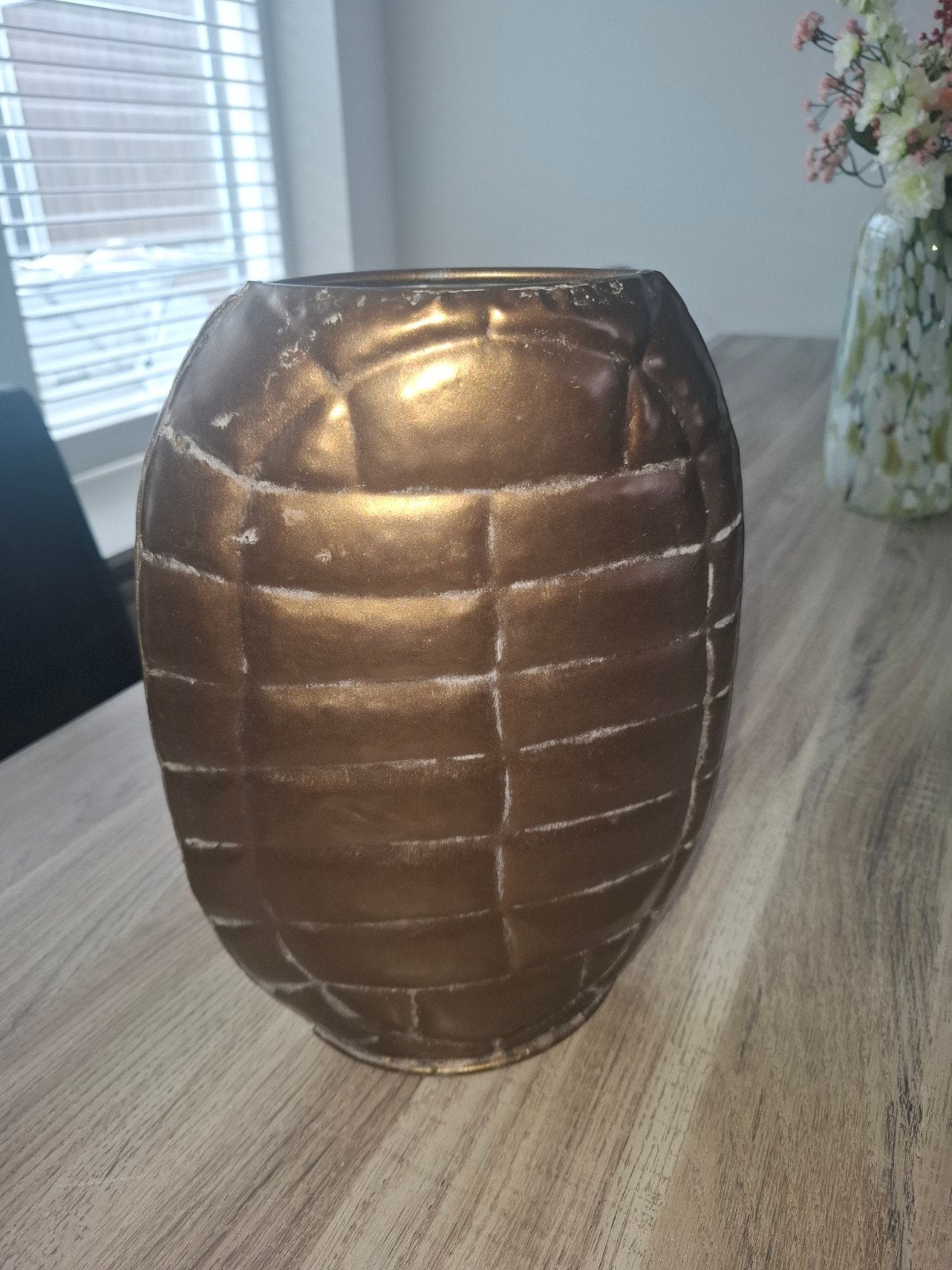 Gouden/bronze schildpad vaas. Voor kunstbloemen, Ophalen