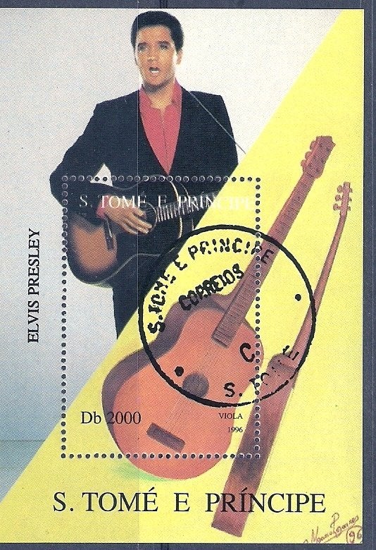 ELVIS PRESLEY = mooi bl. v S TOME E PRINCIPE-711, Ophalen of Verzenden, Gestempeld, Overige thema's
