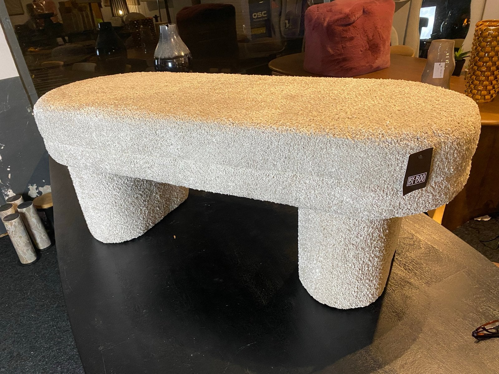 Eetkamerbankje Poef 120 cm Beige, Ophalen, Nieuw, Minder dan 50 cm, 100 tot 125 cm