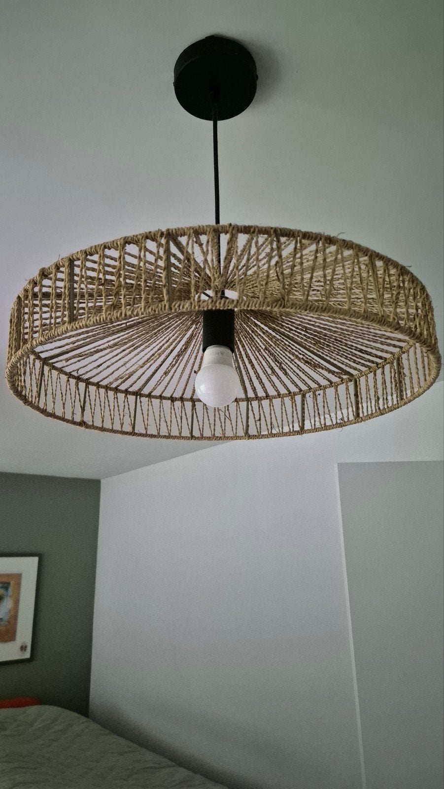Hanglamp ibiza stijl jute/hennep, Ophalen of Verzenden