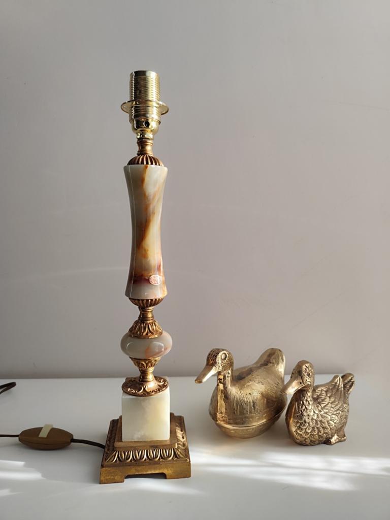 Vintage Onyx Tafellamp, Ophalen of Verzenden