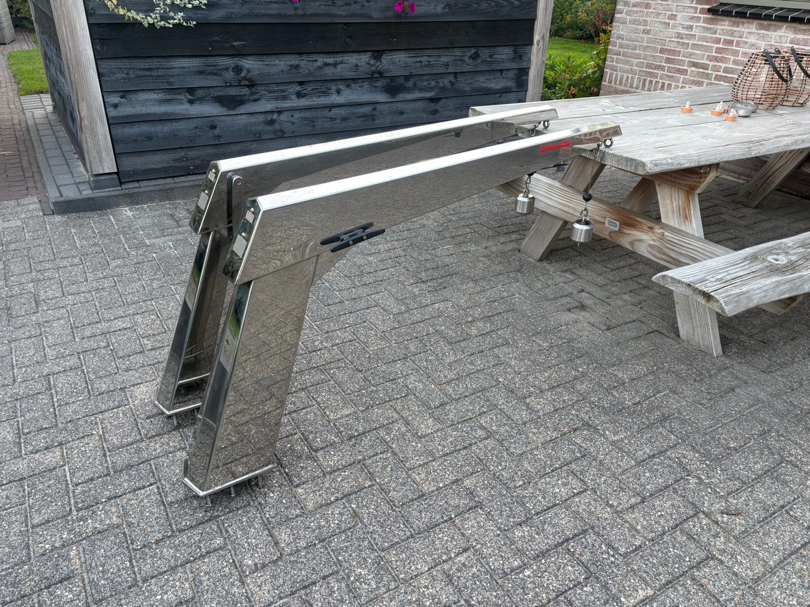 RVS 316 Davits Takels. Whittall 260kg. Davit / Davids David, Watersport en Boten, Bootonderdelen, Ophalen of Verzenden, Zo goed als nieuw