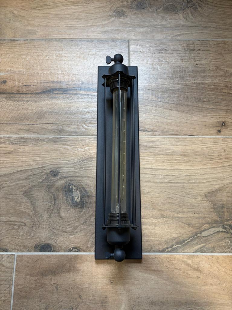Industriële Steampunk Wandlamp Black Matte E27 Loftdeur, Ophalen, Zo goed als nieuw, Metaal
