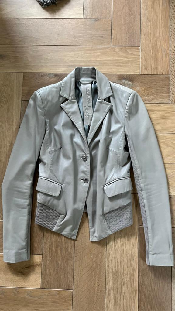 Patrizia Pepe Vintage Leren Jasje Taupe Maat 36, Overige kleuren, Ophalen of Verzenden, Jasje, Maat 36 (S)