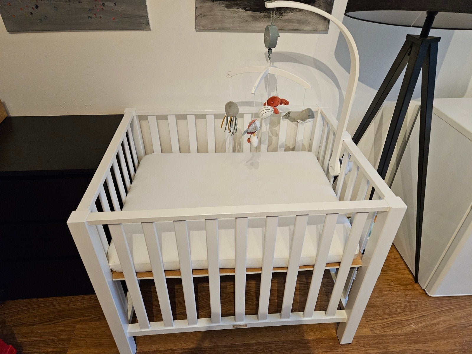 Bopita Brent babybox wit inclusief muziekbox en matras, Ophalen, Gebruikt, Minder dan 140 cm, Matras