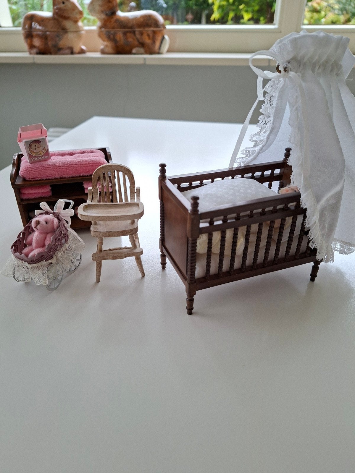 Miniaturen 1:12 Heidi Ott bedje en babykamer set, Ophalen of Verzenden