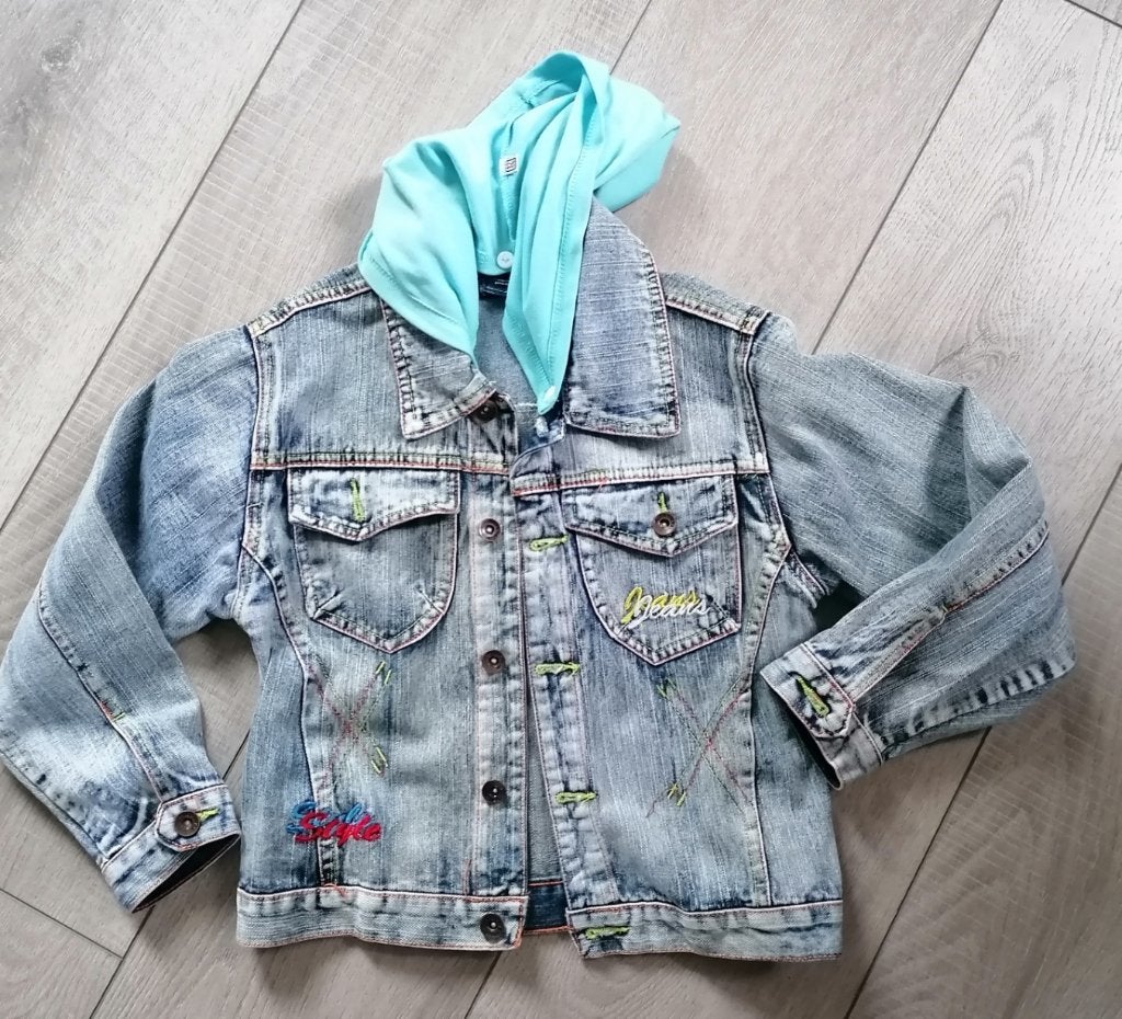 stoere spijkerjas maat 152 zgan, Ophalen of Verzenden, Zo goed als nieuw, Jongen, Jas