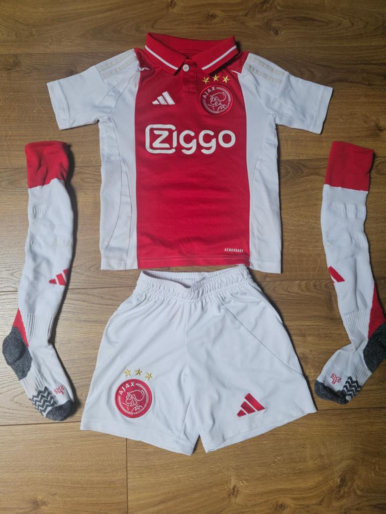 Origineel Ajax tenue maat 128 met naam Cruijff, Adidas, Gebruikt, Jongen of Meisje, Sport- of Zwemkleding