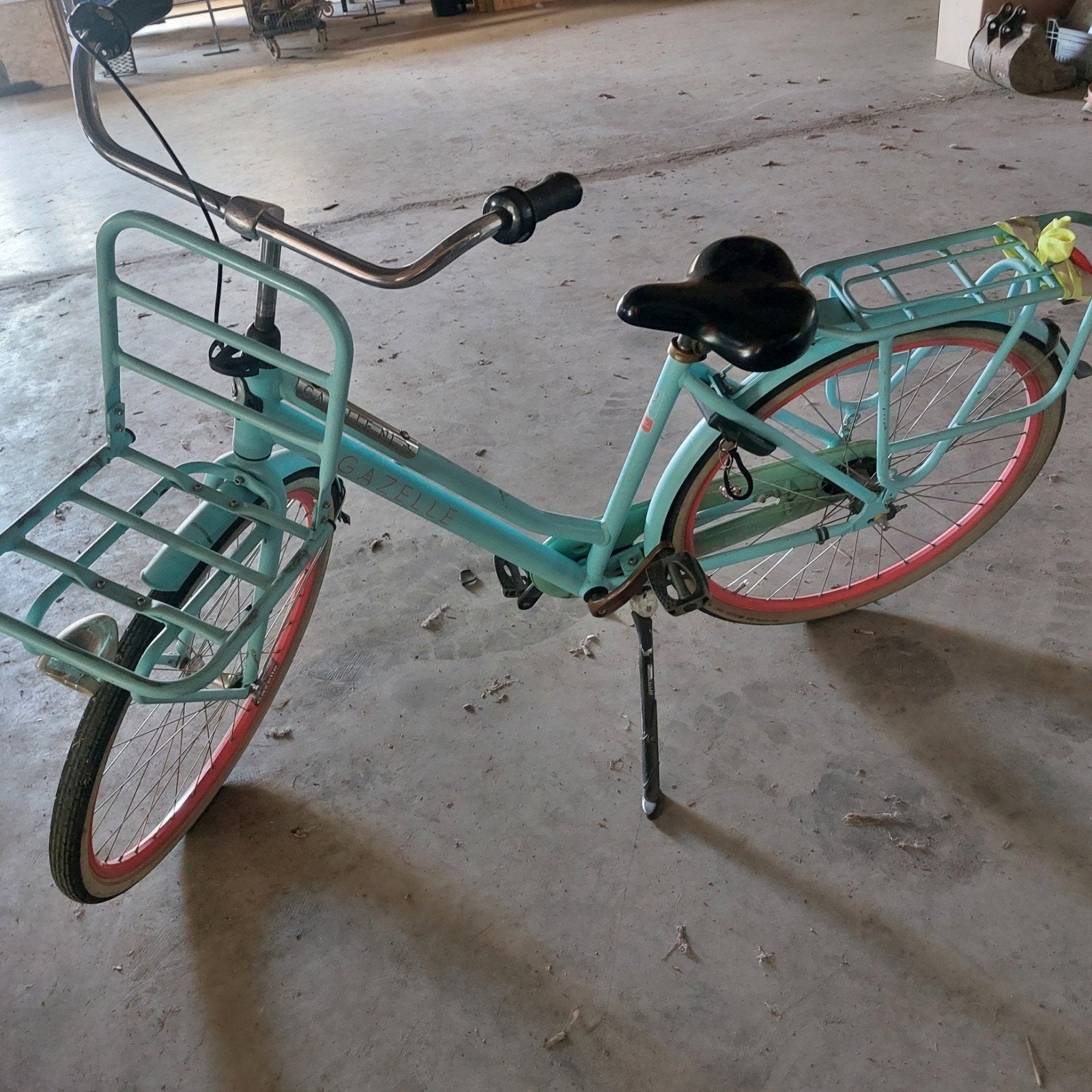 Gazelle Transportfiets - Lichtblauw met Voordrager, Ophalen, Terugtraprem, Gebruikt, 47 tot 50 cm