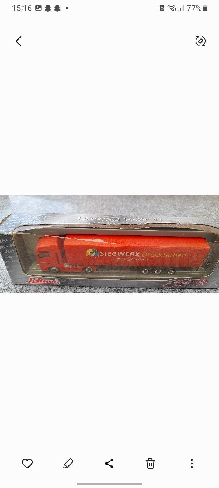 model vrachtwagen Siegwerk Druckfarben, Ophalen of Verzenden, Nieuw, Bus of Vrachtwagen, Schuco