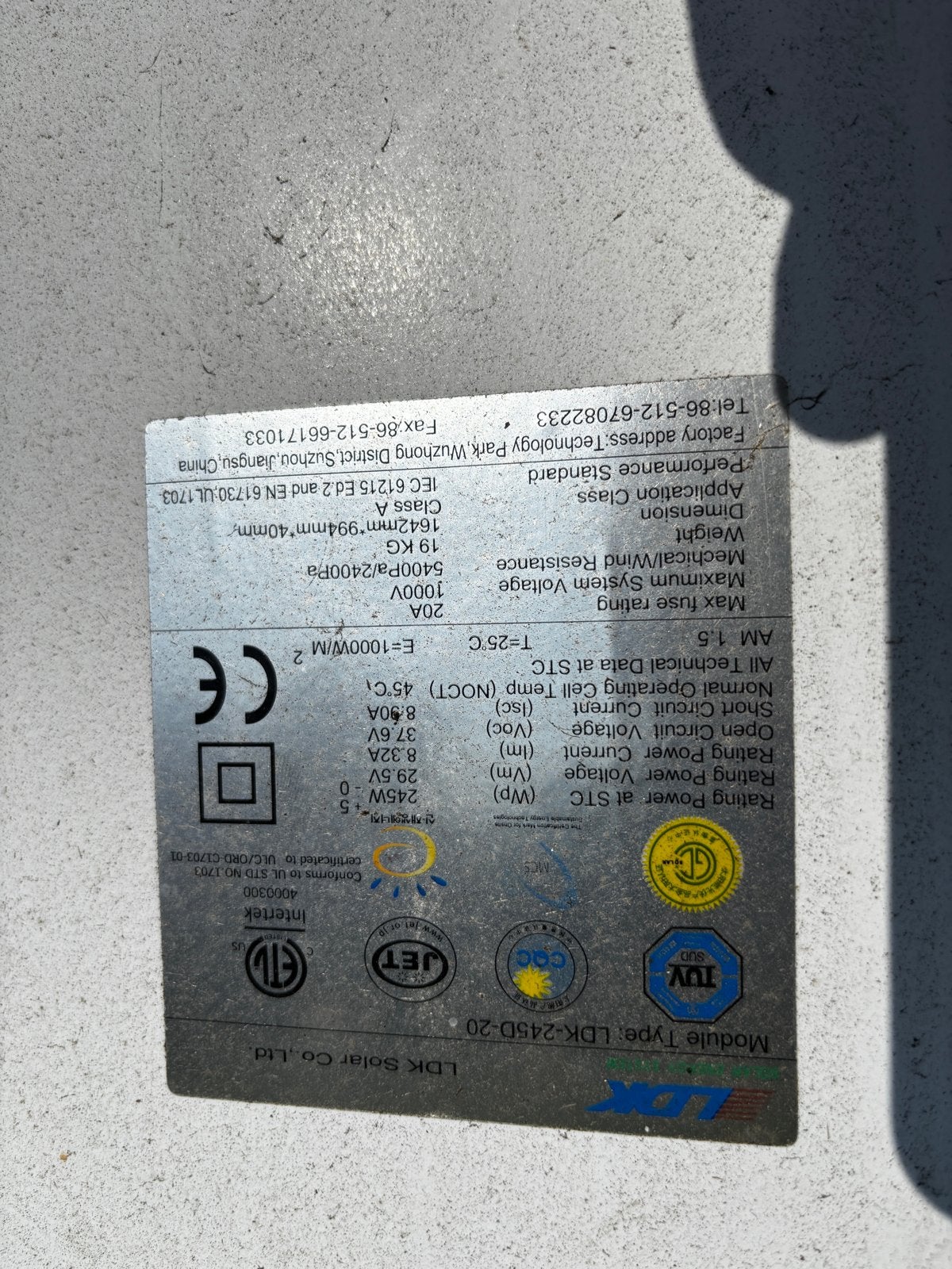 6 gebruikte zonnepanelen 245 WP met bevestigingsbeugels, Ophalen, Gebruikt, Paneel, 200 wattpiek of meer