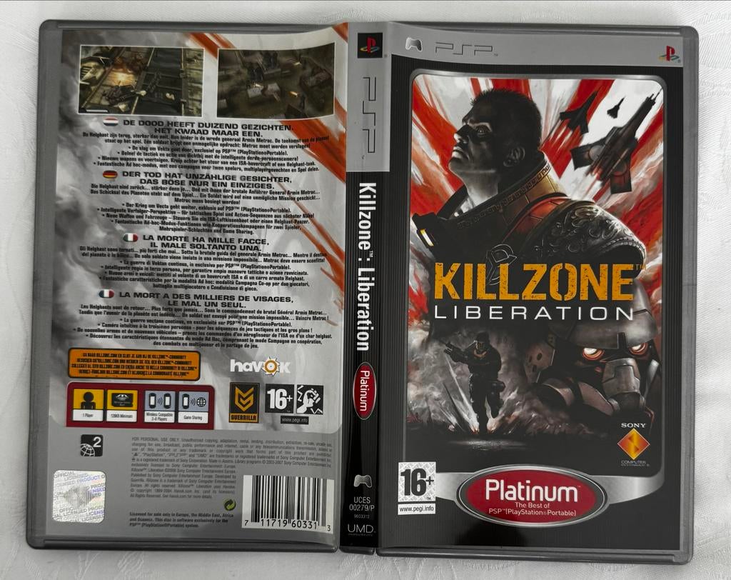 PSP Killzone Liberation - Compleet met boekje, Spelcomputers en Games, Games | Sony PlayStation Portable, Gebruikt, Shooter, 1 speler