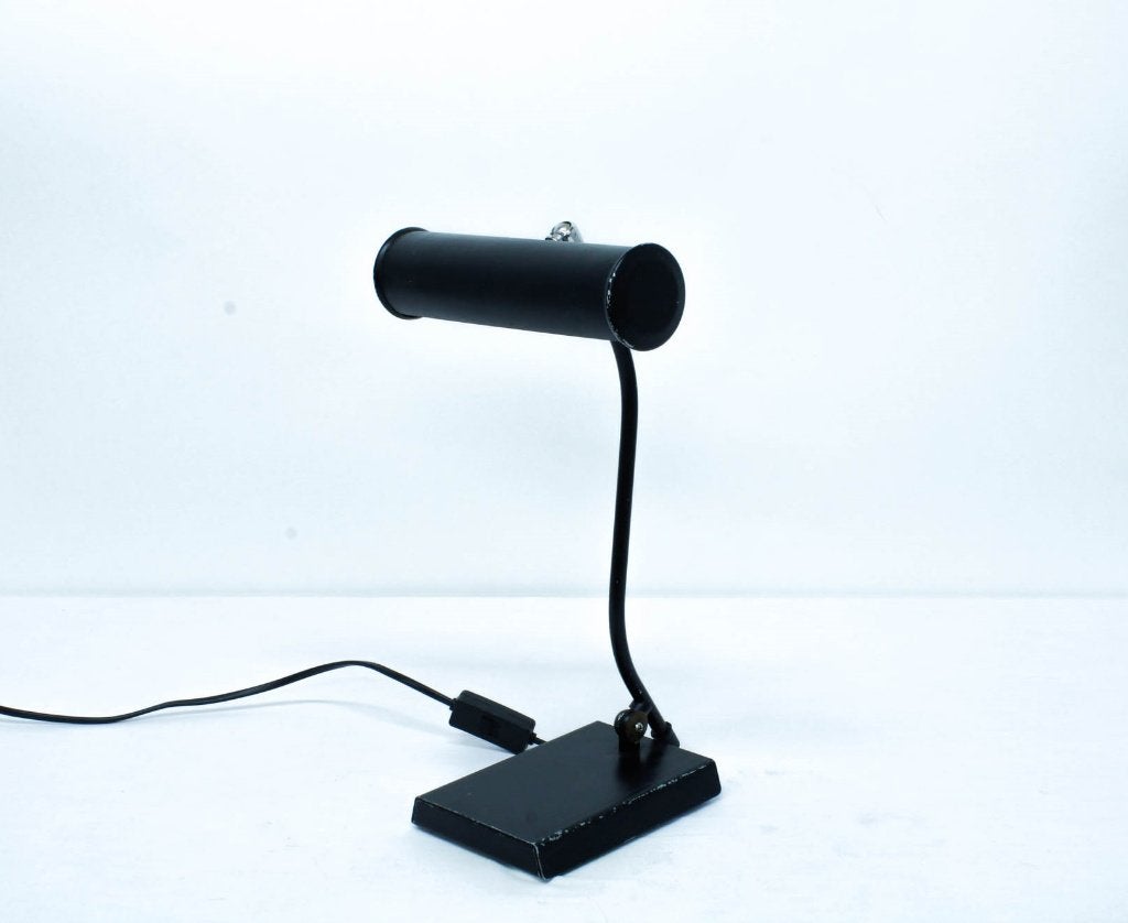 Vintage zwarte notarislamp - Anvia Almelo, Bureaulamp, Gebruikt, Vintage, Met schakelaar