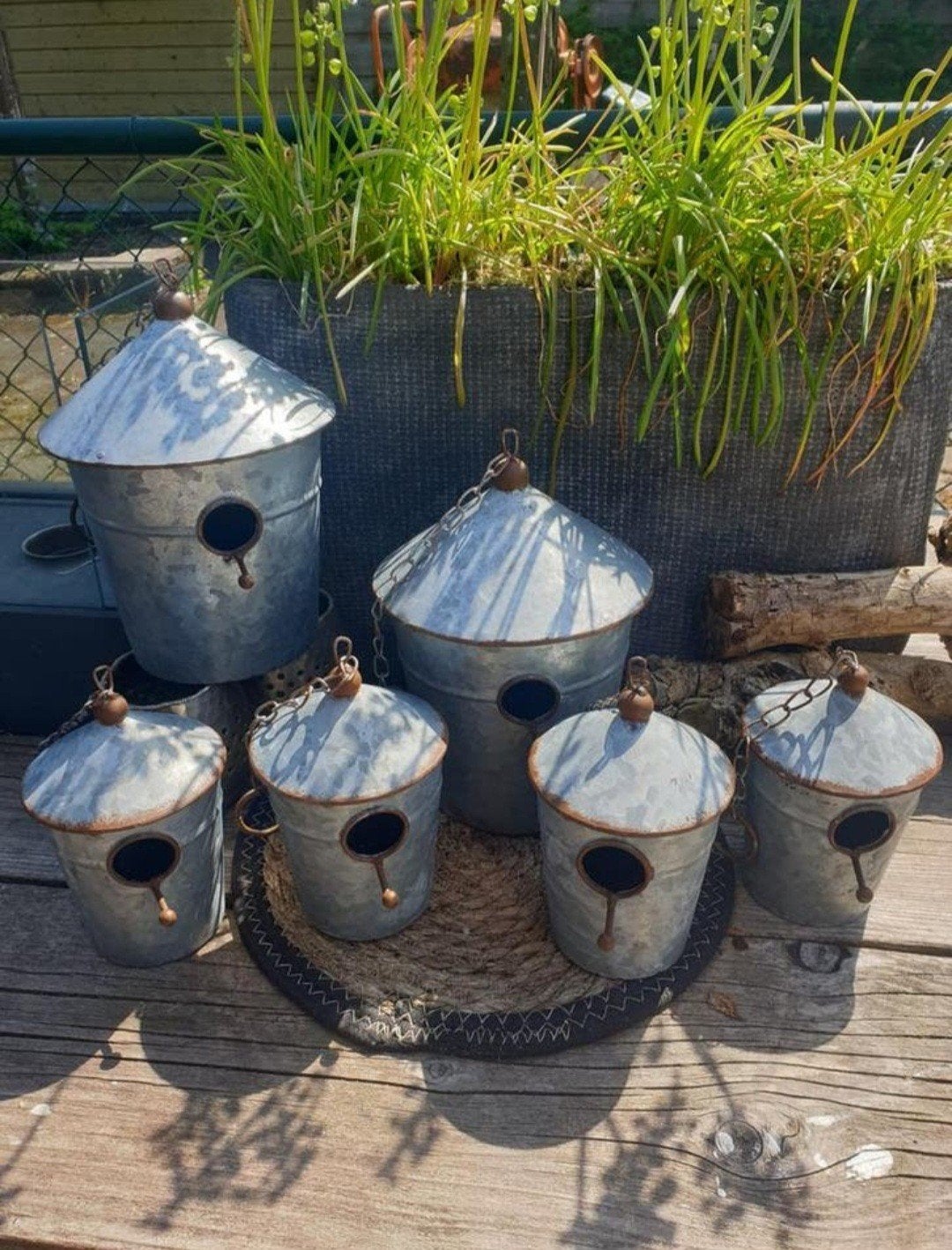 Zinken vogelhuisjes - vogelhuisje  - zink - voorjaar - zomer, Ophalen of Verzenden, Nieuw