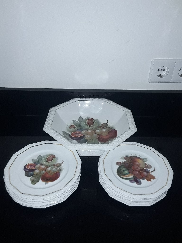 Oud Rosenthal Maria 12pers serveerstel met fruitdecor, Antiek en Kunst, Verzenden