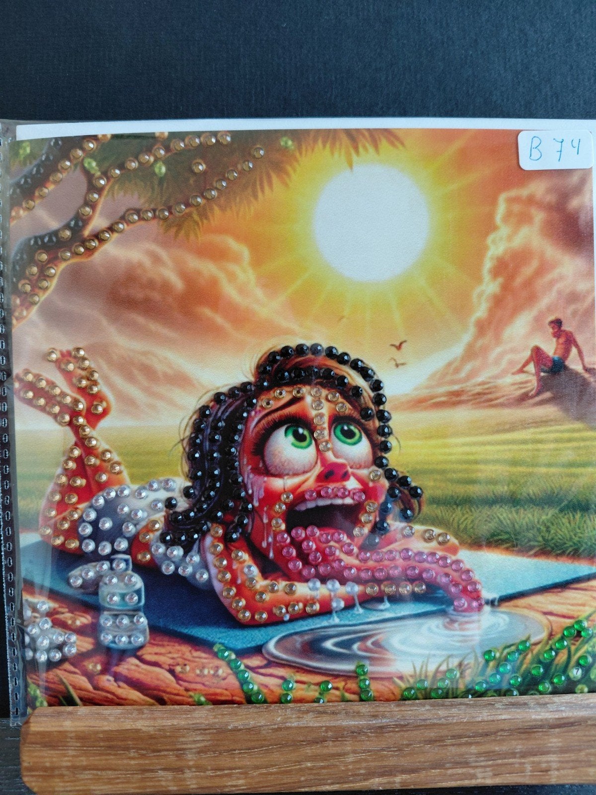 Humoristische Diamond painting wenskaart, Hobby en Vrije tijd, Kaarten | Zelfgemaakt, Nieuw, Ophalen
