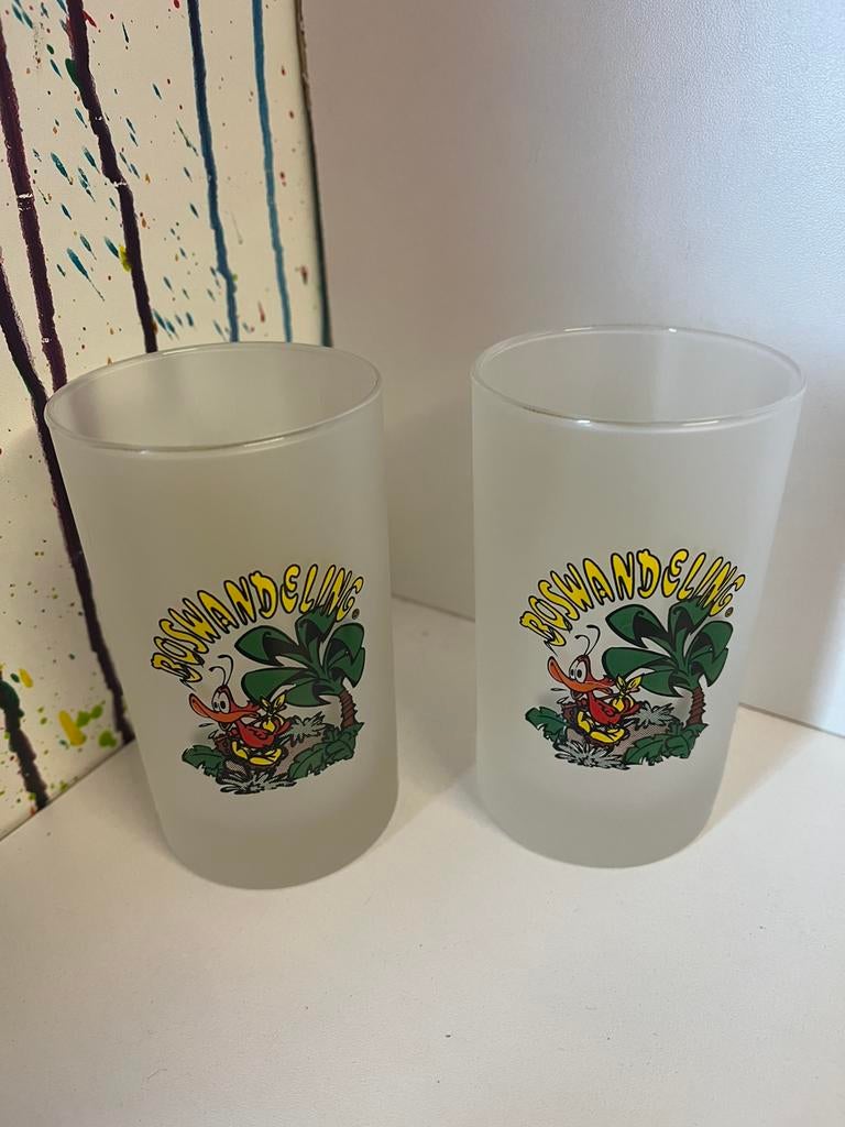 Boswandeling glazen set van 2 glazen, Verzamelen, Glas en Borrelglaasjes, Ophalen of Verzenden, Nieuw, Borrel- of Shotglas