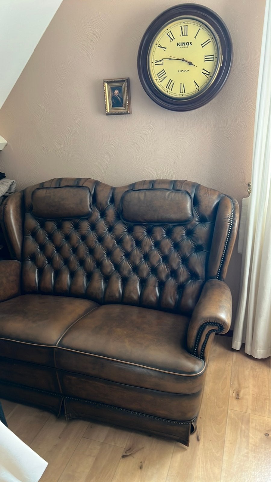 Als nieuw keurig Chesterfield bankstel, Ophalen, Zo goed als nieuw, 75 tot 100 cm