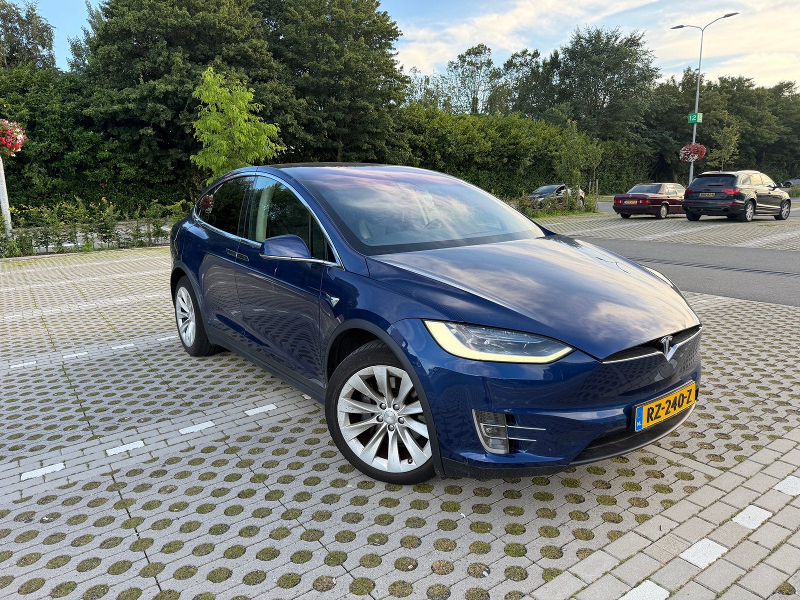 Tesla Model X 2018 Blauw, Auto's, Tesla, Particulier, Model X, 360° camera, 4x4, Aangepast voor mindervaliden, ABS, Achteruitrijcamera