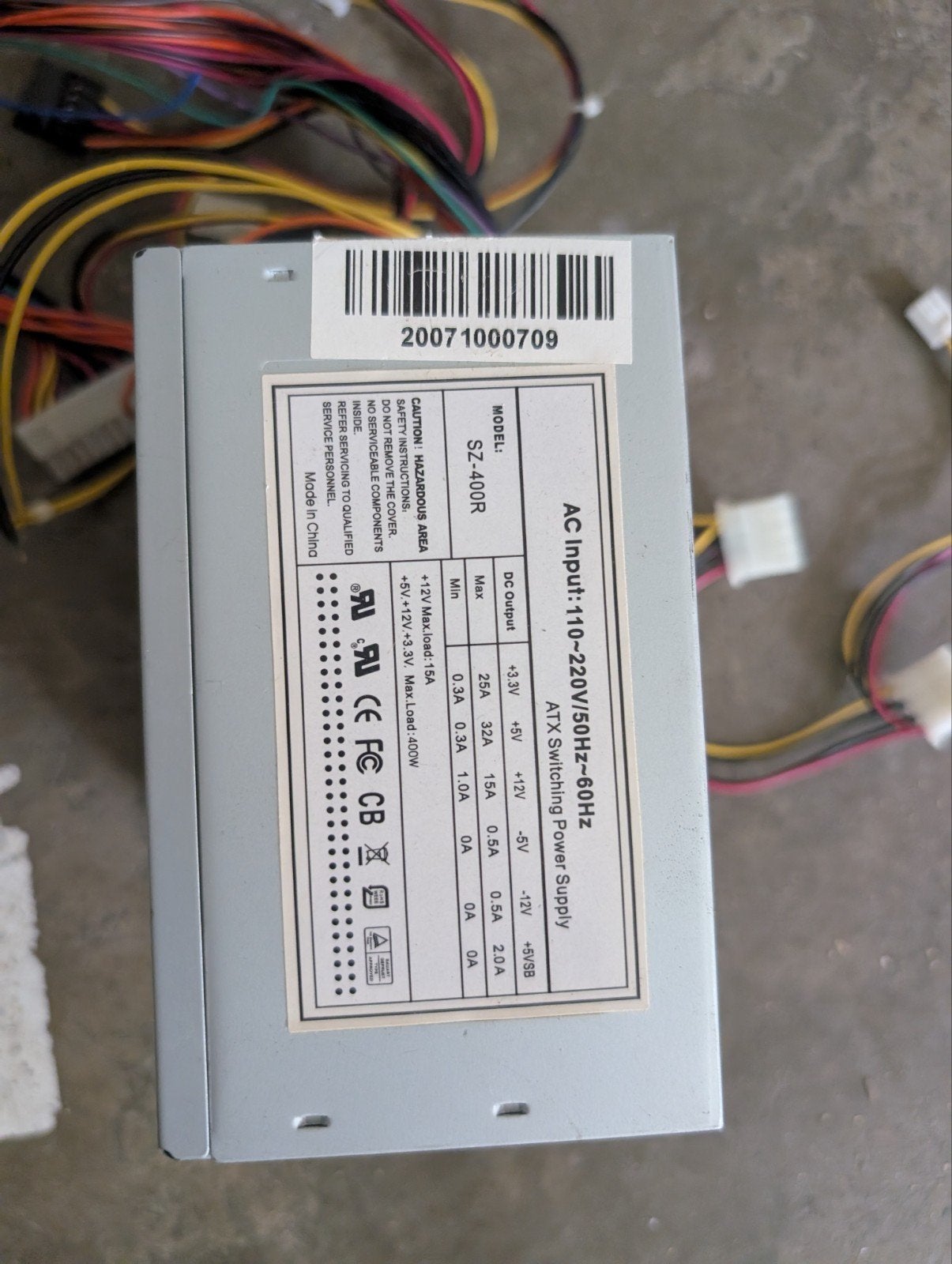 ATX Computer Voeding 400W – Model SZ-400R (Ongetest), Computers en Software, Verzenden