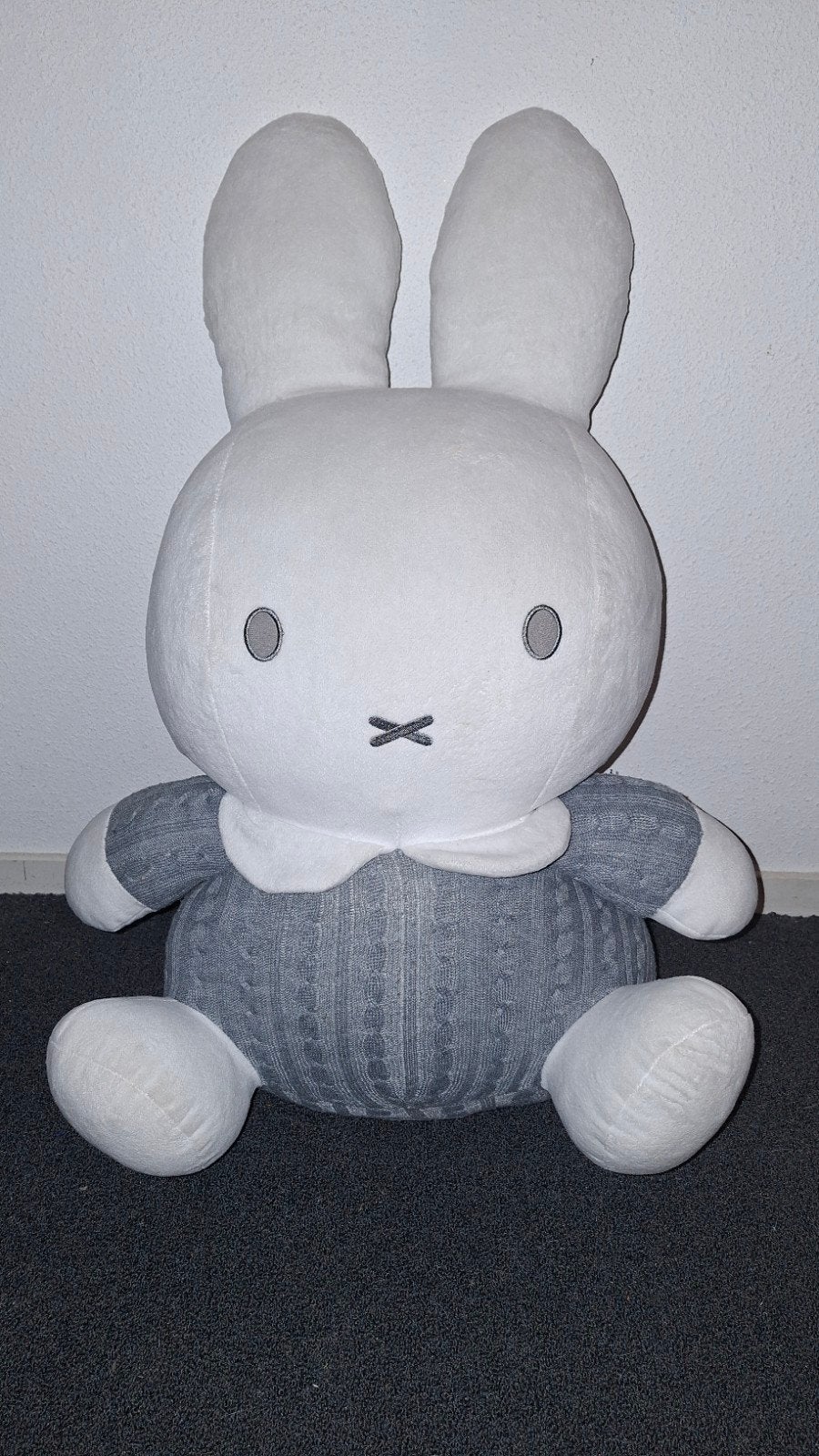 Dick Bruna Knuffel Nijntje Grijs Gebreid, 60cm, Grijs, Konijn, Nijntje, Ophalen of Verzenden