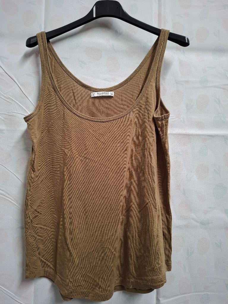 Pull & Bear Mouwloos Topje Hemdje Camel S — Diepe Ronde Hals, Kleding | Dames, Tops, Anneonline, Steenbergen, Bruin, Shop@wesell4u.nl