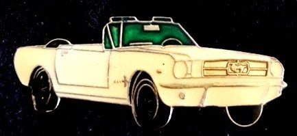 Ford Mustang cabrio pin- wit-groen, Verzenden, Nieuw, Transport, Speldje of Pin