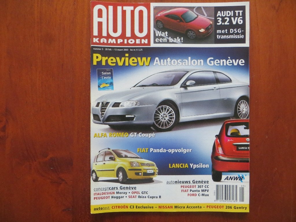 Autokampioen 5 2003 Fiat Panda, Lancia Ypsilon, Audi TT 3.2, Ophalen of Verzenden, Nieuw, Audi
