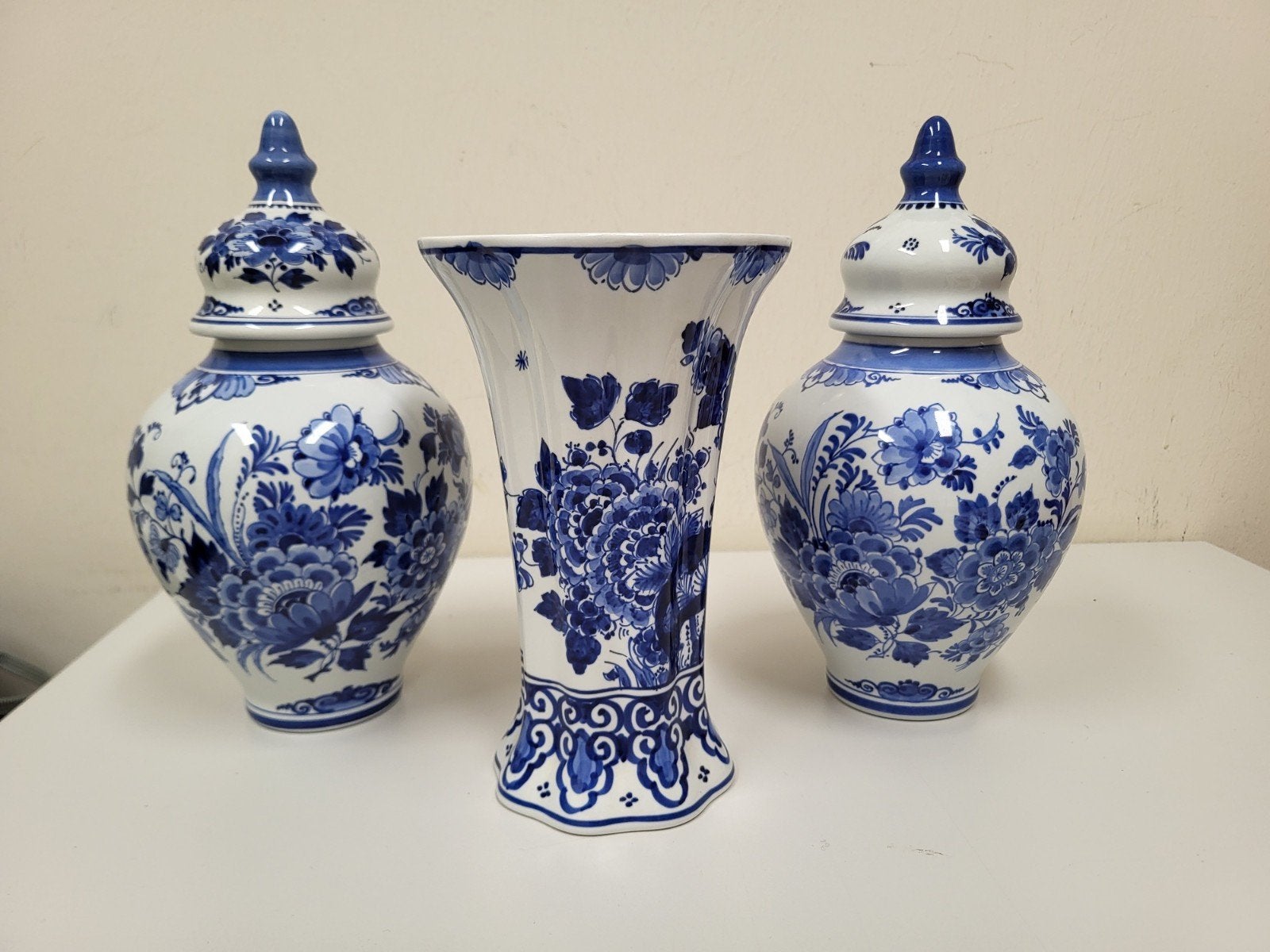 Vintage handgeschilderd kaststel De Porceleyne Fles jaren 70, Ophalen