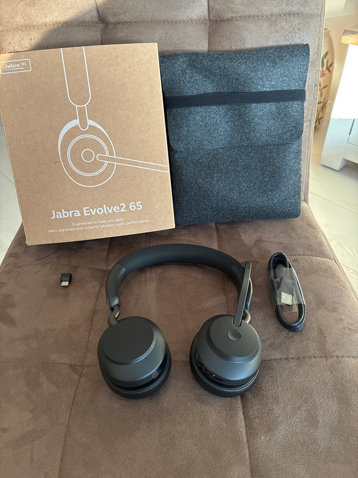 Jabra Evolve2 65 Headset - nieuw, Audio, Tv en Foto, Koptelefoons, Ophalen, Bluetooth, Zo goed als nieuw, Over-ear