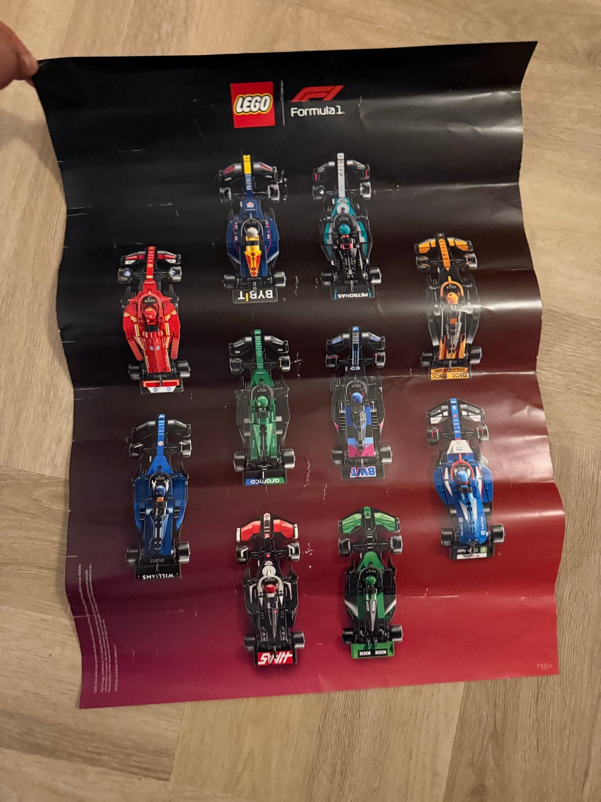 LEGO Formula 1 Poster met diverse F1-wagens, Verzenden