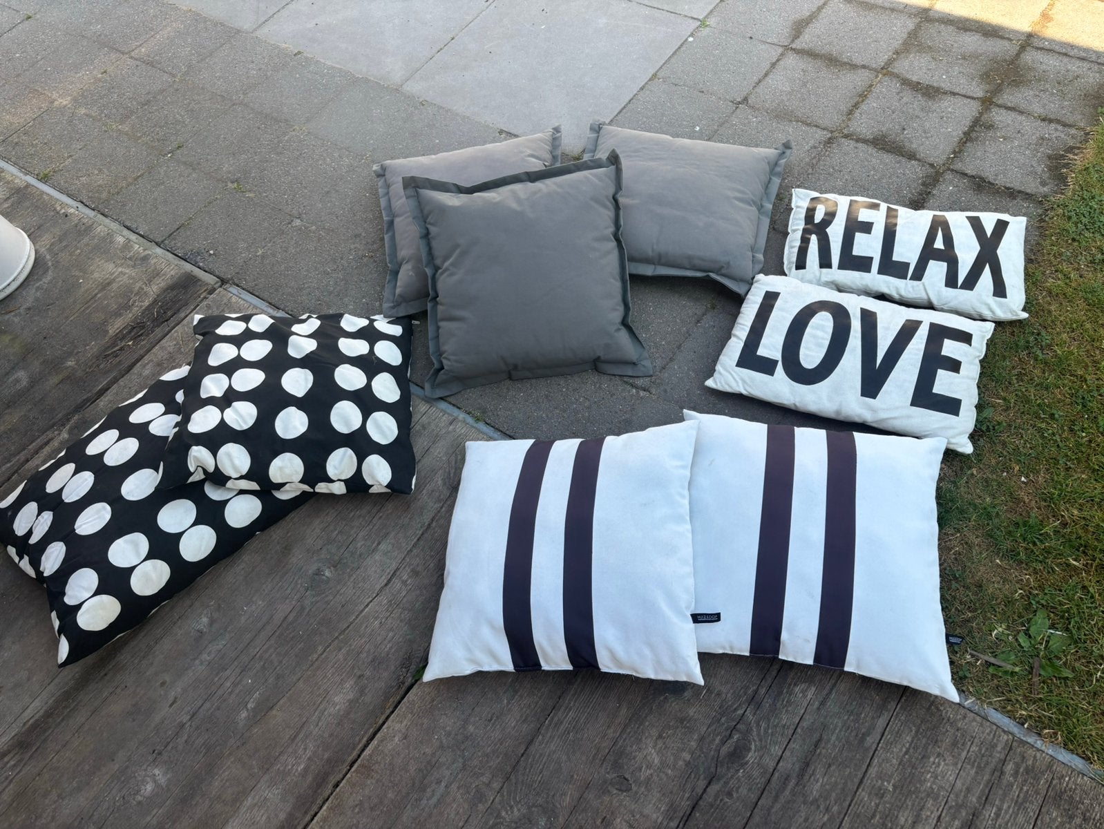 Kussenset voor buiten - Wit, Grijs, Zwart, Ophalen, Overige merken, Gebruikt, Wit