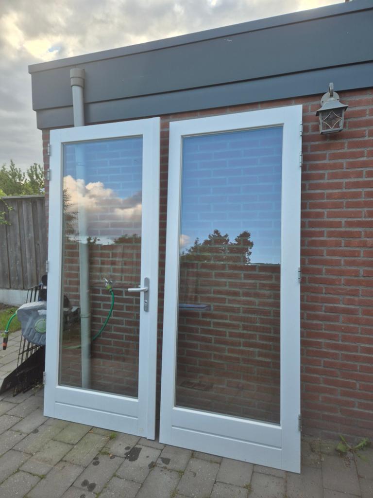 Tuindeuren hardhout, 120 cm of meer, Ophalen of Verzenden, 200 tot 215 cm, Buitendeur