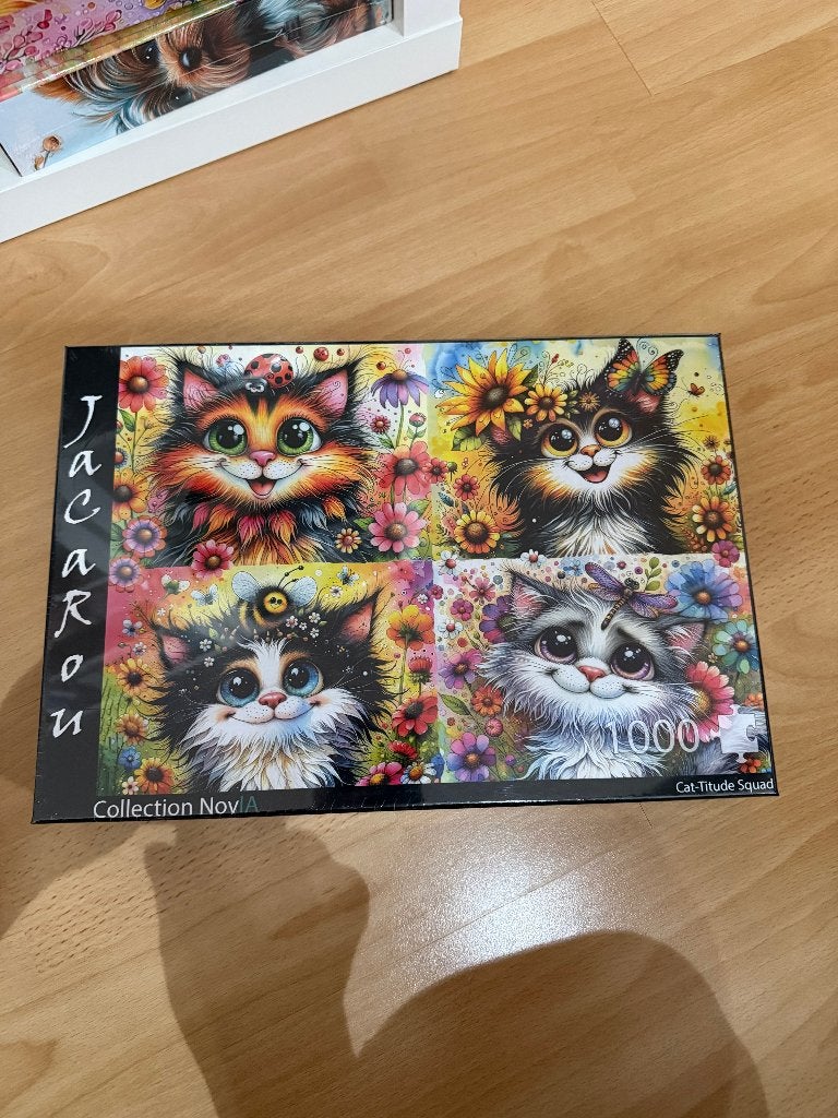 JACAROU puzzel Cat-titude squad NIEUW 1000st, Ophalen of Verzenden, 500 t/m 1500 stukjes, Nieuw, Legpuzzel
