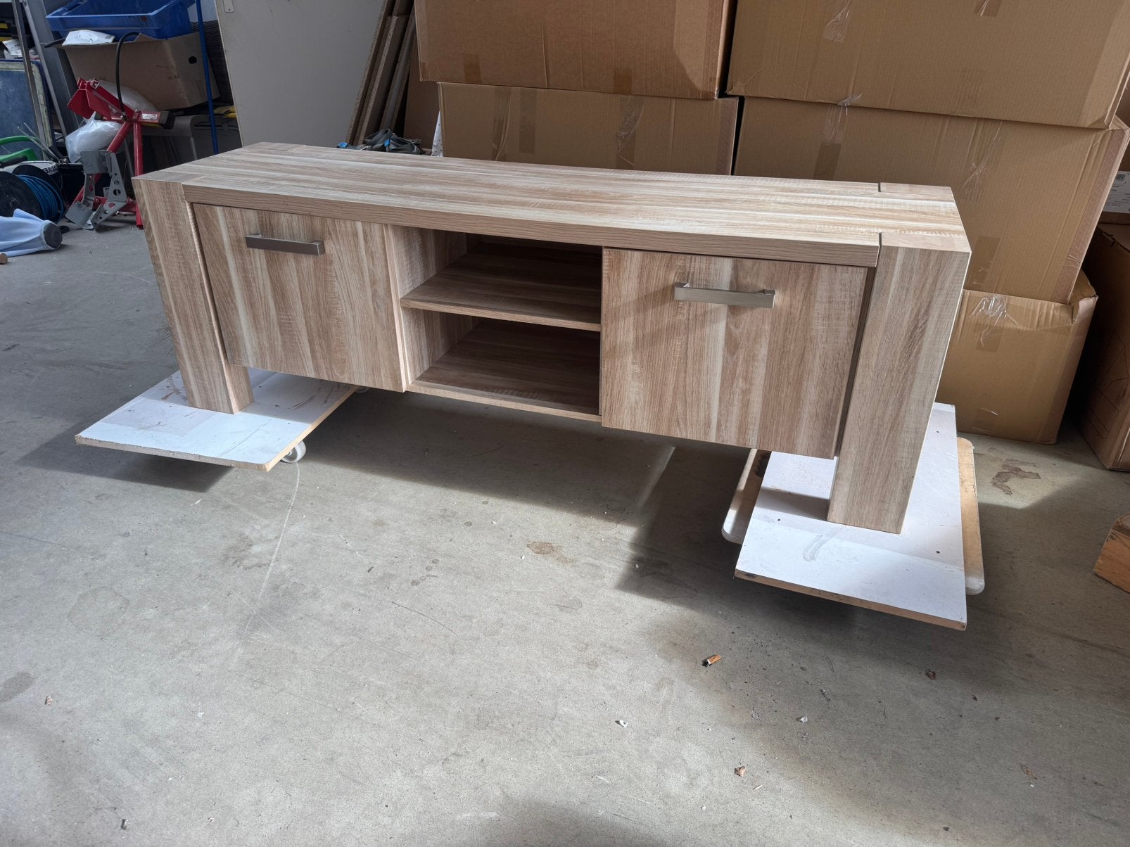 Blank eiken tv meubel, Huis en Inrichting, Kasten | Televisiemeubels, Ophalen, Zo goed als nieuw, 25 tot 50 cm, Minder dan 100 cm