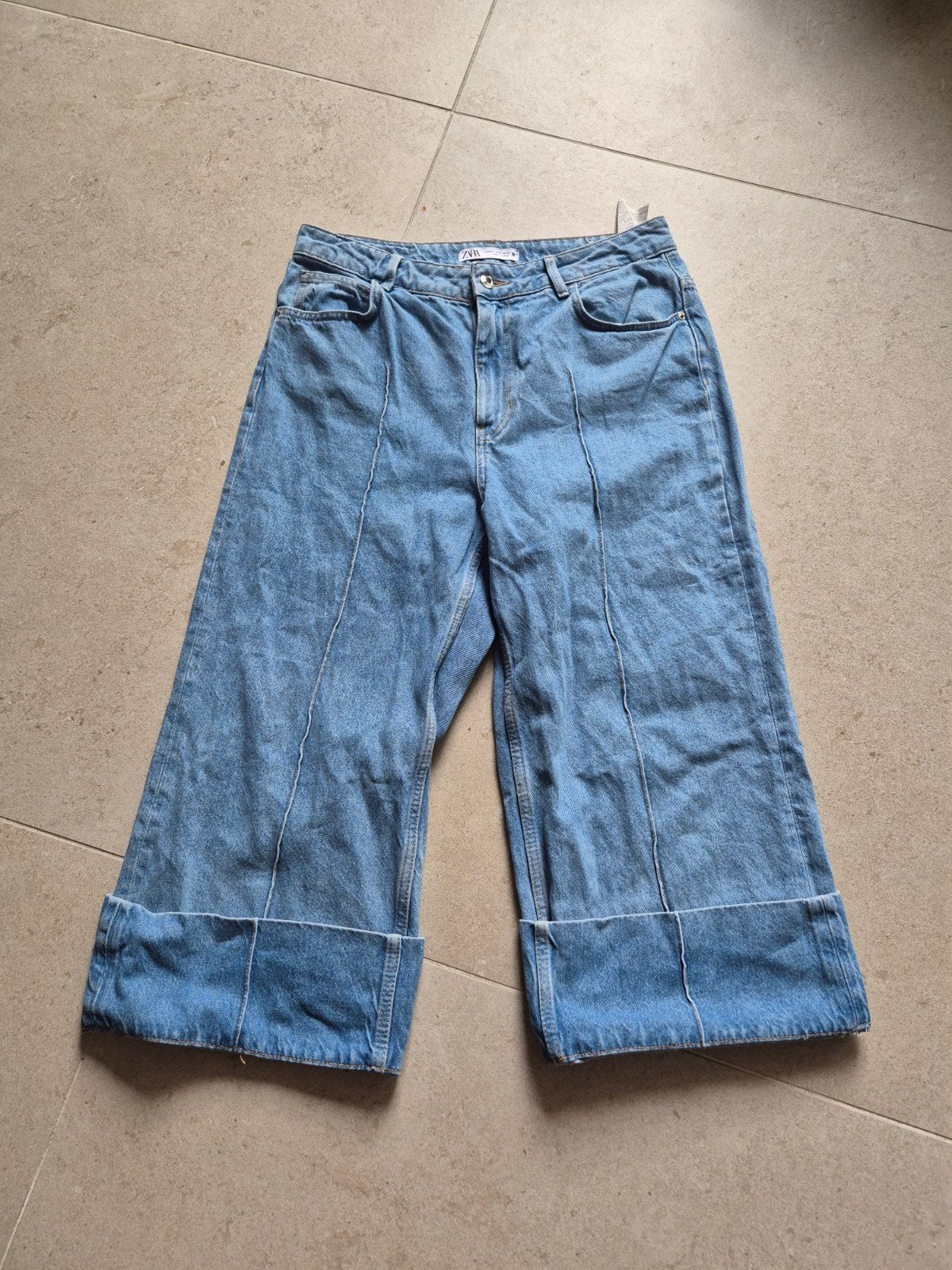 Zara wide leg jeans maat 42, Blauw, Zara, Ophalen of Verzenden, Zo goed als nieuw