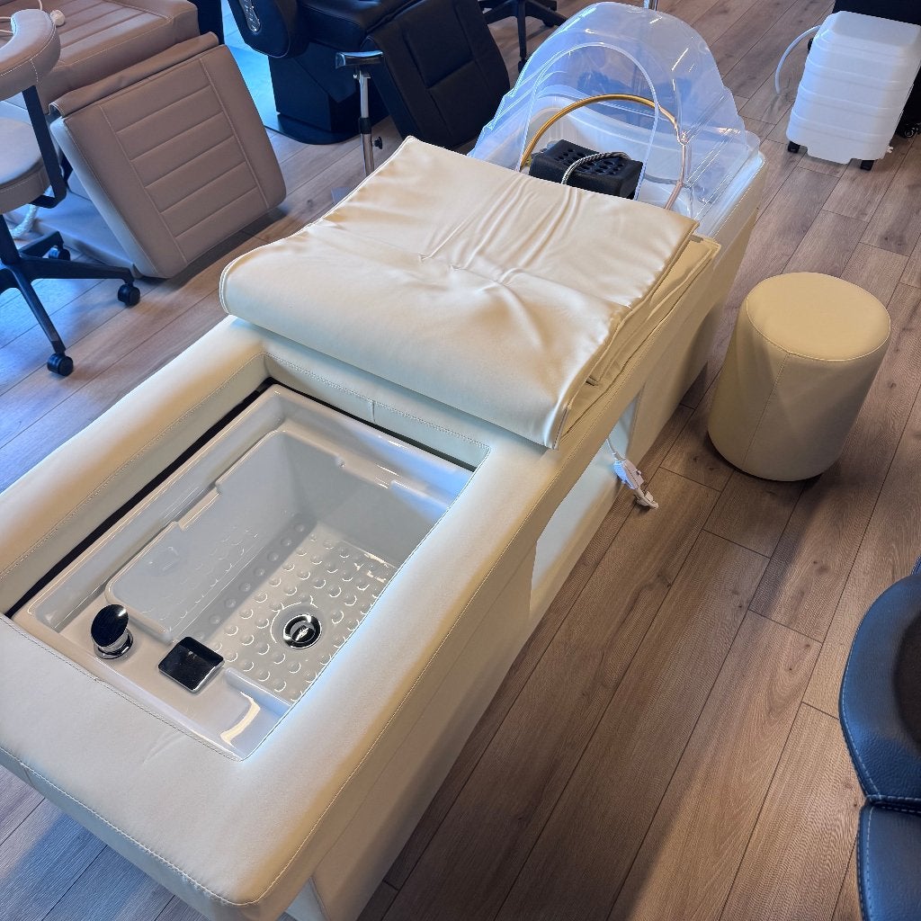 headspa met massage en pedicure creme beige beautysalon, Overige materialen, Overige kleuren, Ophalen of Verzenden, Eén
