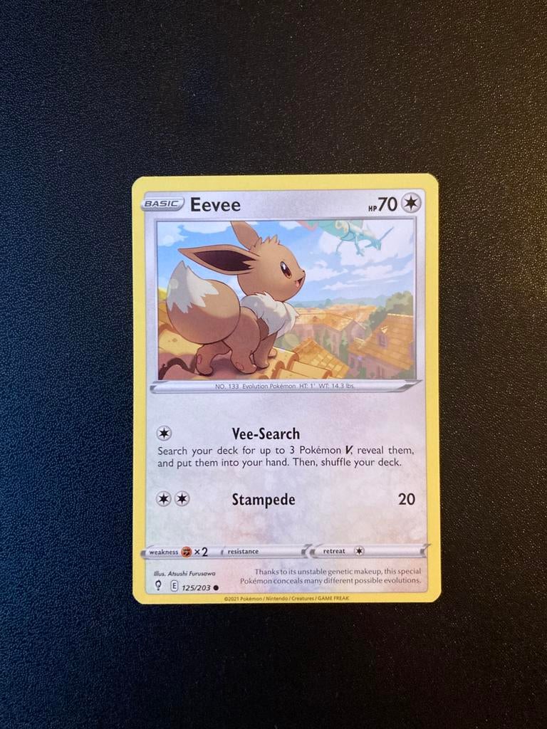 Pokemon kaart Eevee, Ophalen of Verzenden, Zo goed als nieuw
