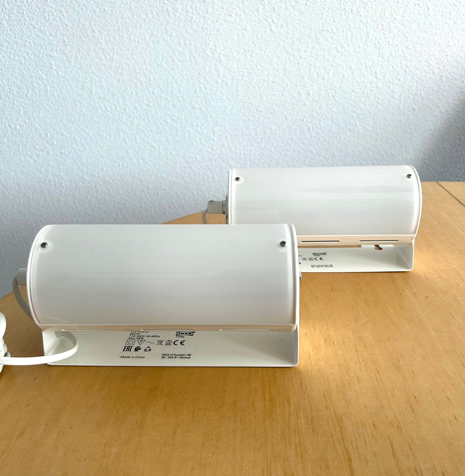 Ikea Smyg wandlampen jaren 90, Ophalen of Verzenden, Zo goed als nieuw, Kunststof, Wit