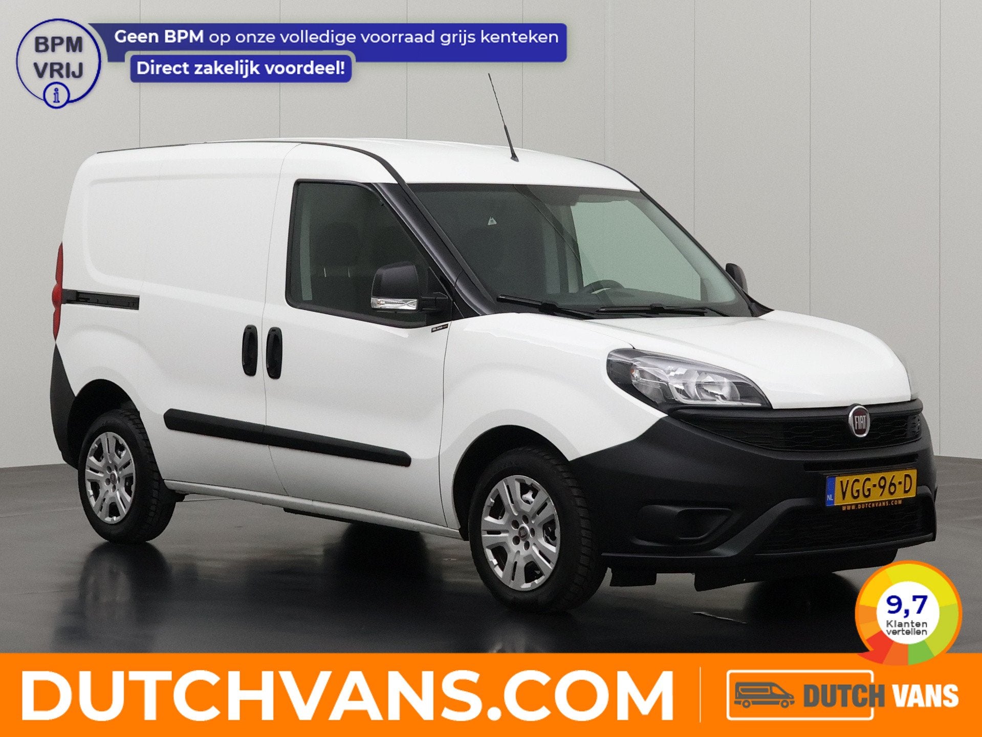Fiat Doblò 1.6MJ 105PK | 3-Zits | Airco | Cruise | Betimmer, Voorwielaandrijving, Gebruikt, 4 cilinders, Wit