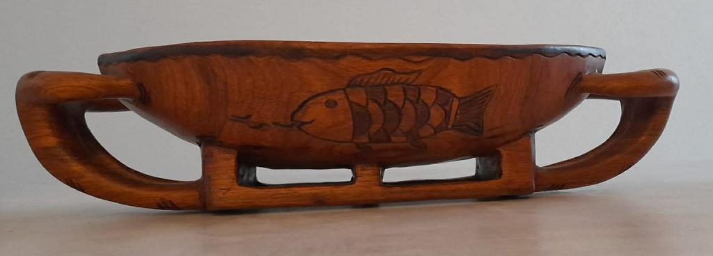 grote vintage houten schaal - 52 cm breed - 20.00, Antiek en Kunst, Ophalen