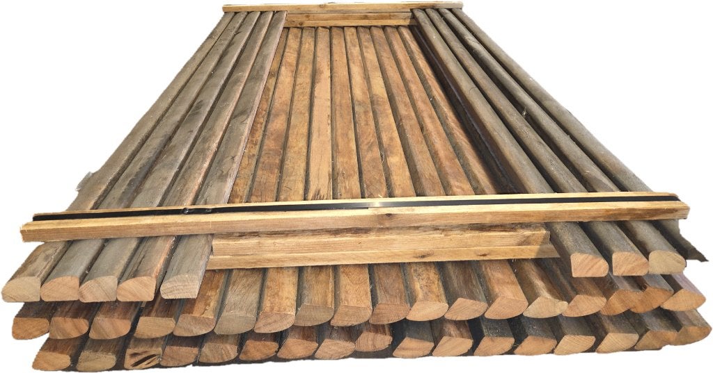 44 x Hardhout- kwartrond - nr: HB30, Ophalen, 180 tot 250 cm, Overige typen, Hardhout