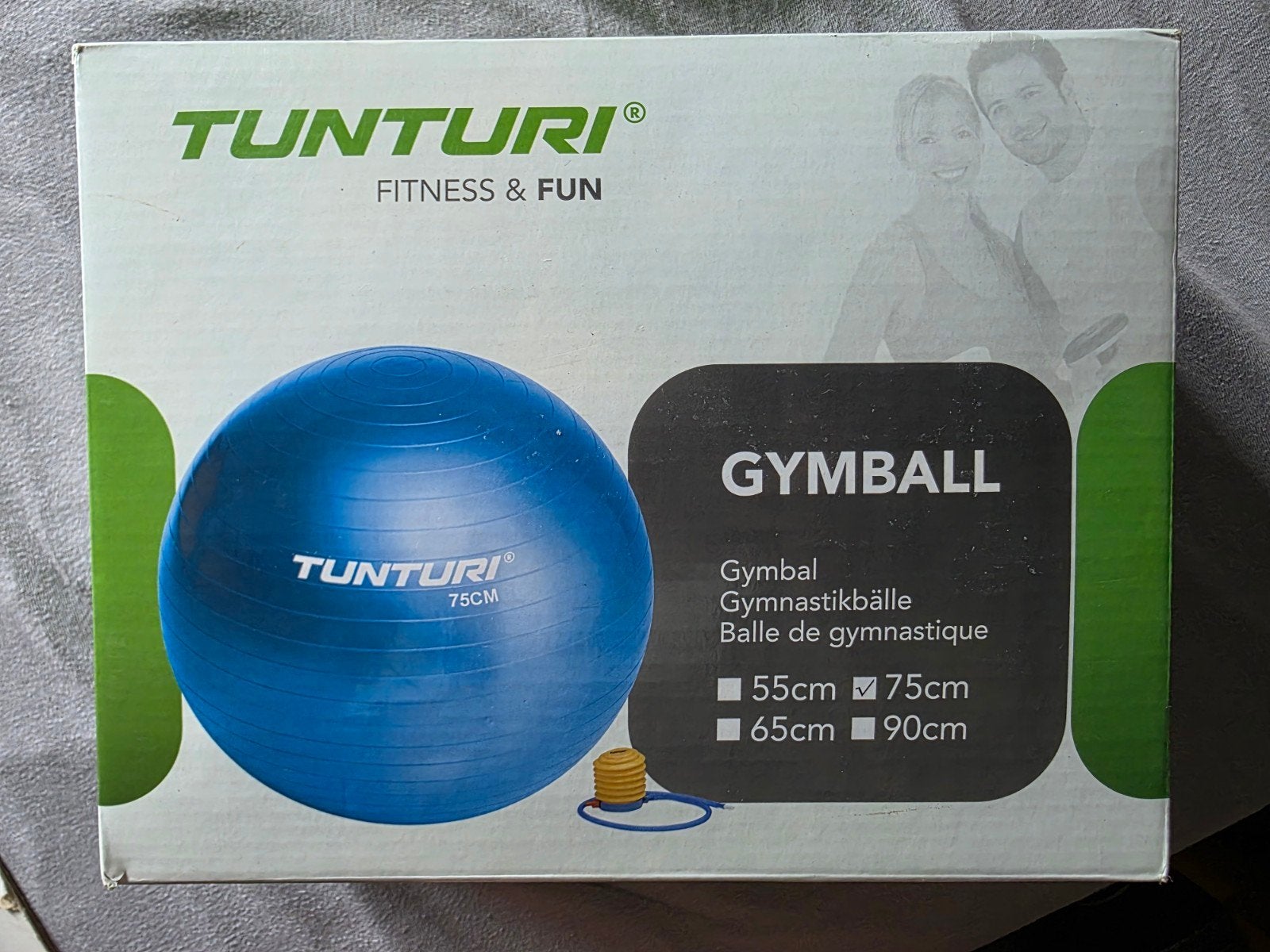 Tunturi Gymbal 75cm - Fitness & Fun, Sport en Fitness, Fitnessmaterialen, Nieuw, Fitnessbal, Buik, Rug, Ophalen