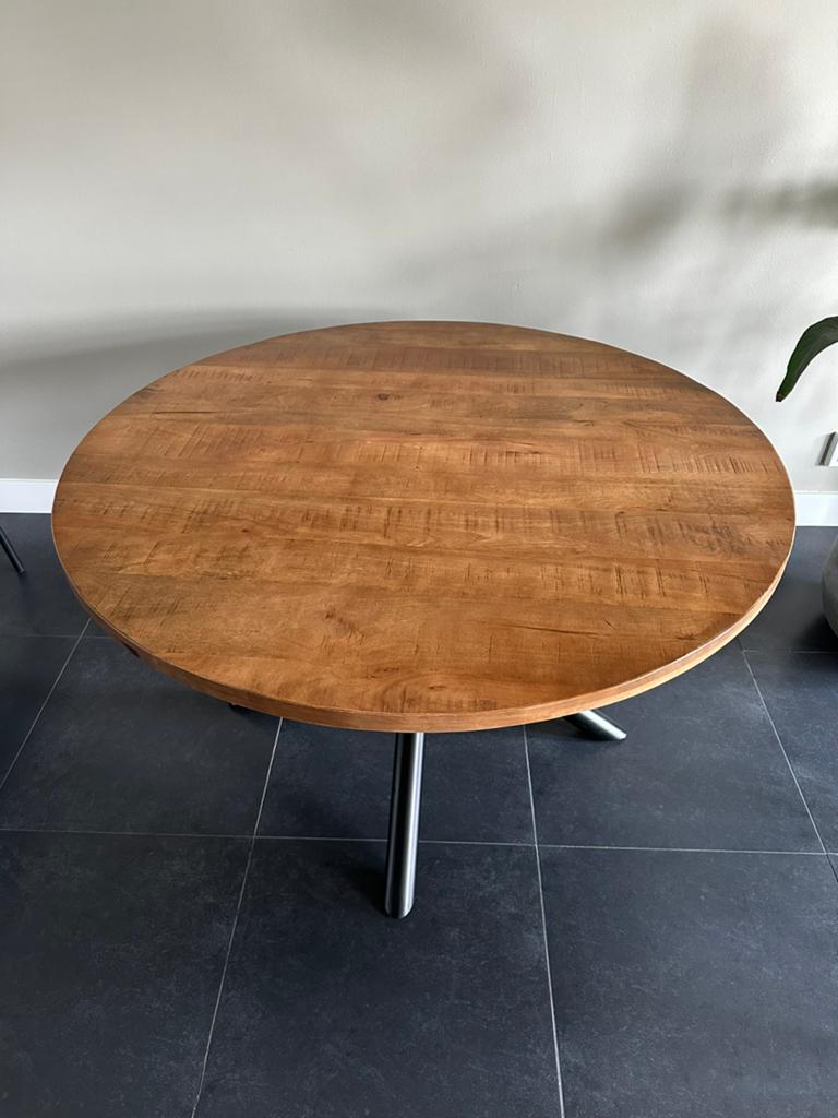 Eettafel rond 130cm, Ophalen, Zo goed als nieuw, Rond, 100 tot 150 cm