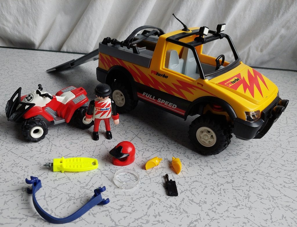 Playmobil 4228 Pick-up Truck met Quad Bike, Kinderen en Baby's, Gebruikt, Complete set, Overige typen, Ophalen of Verzenden
