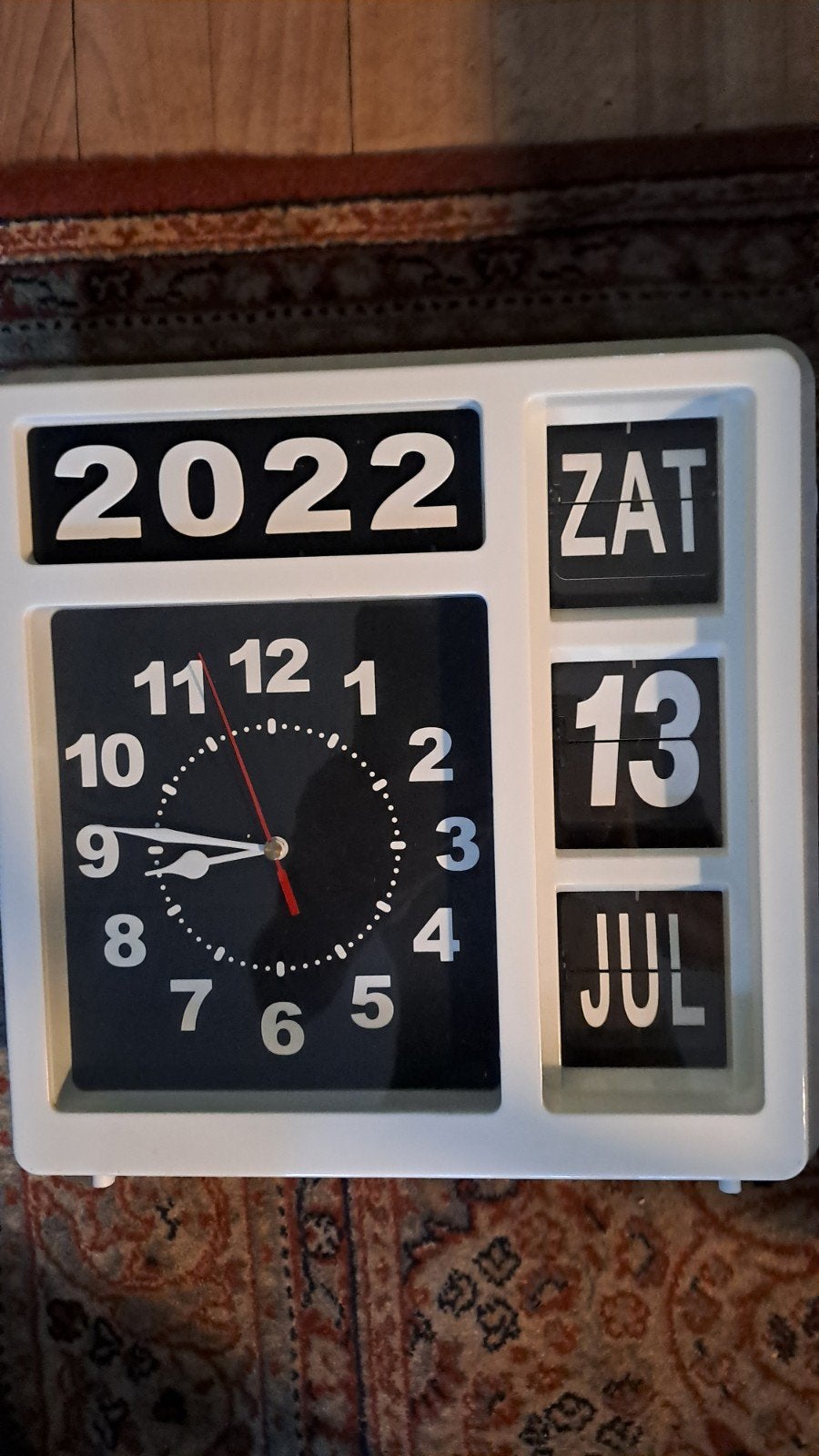 Dementieklok seniorenklok met datum, dag en jaar weergave, Verzenden, Analoog, Modern, Kalenderfunctie